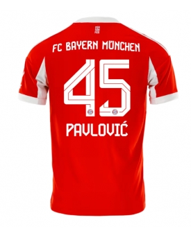 Bayern Munich Aleksandar Pavlovic #45 Maglia Gara Casa Repliche 2025-26 Maniche Corte